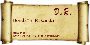 Domán Rikarda névjegykártya