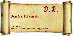 Domán Rikarda névjegykártya